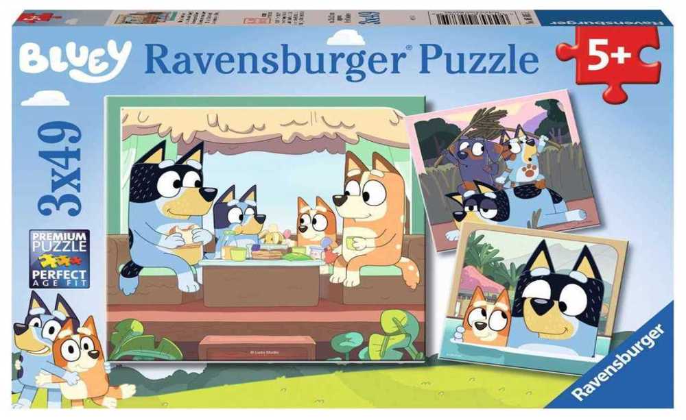 Set de 3 Puzzles Bluey Ravensburger 05685 147 Peças 