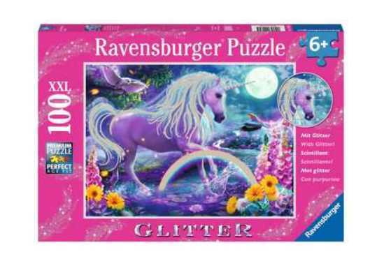 Puzzle Ravensburger 12980 Unicórnio Purpurina Xxl 100 Peças 