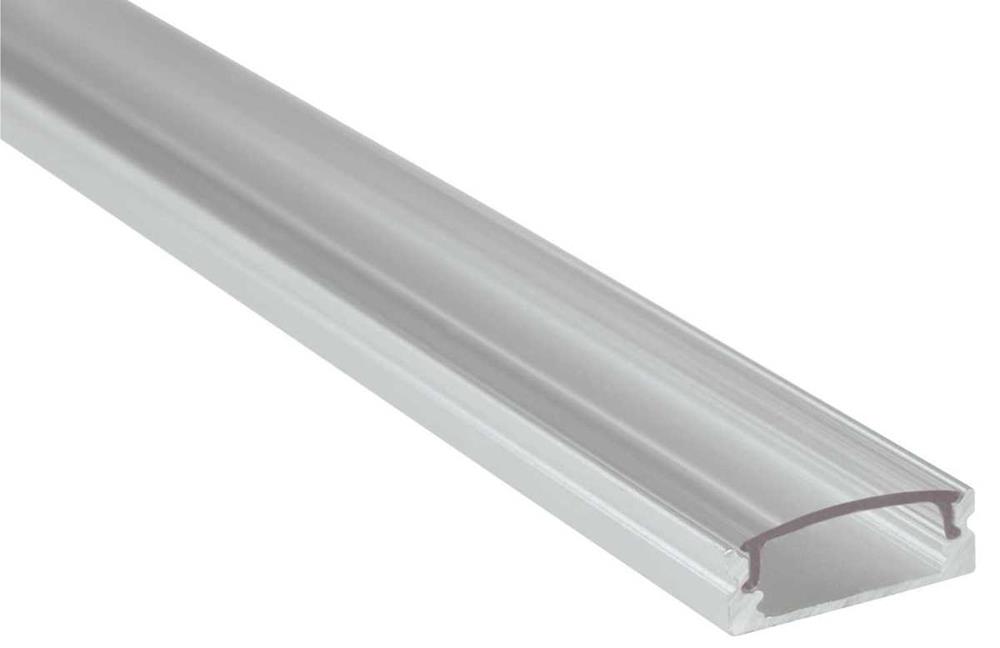 Perfil de Fita LED de Alumínio Coroa Curta 1m Transparente