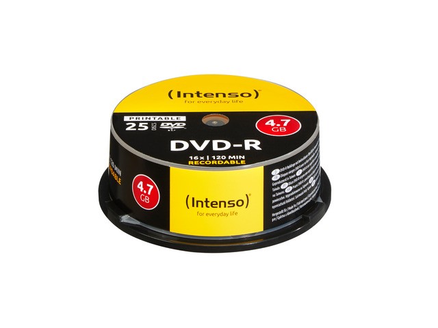 Consumível Intenso Dvd-R 4.7gb 25 Unds 16x Pack