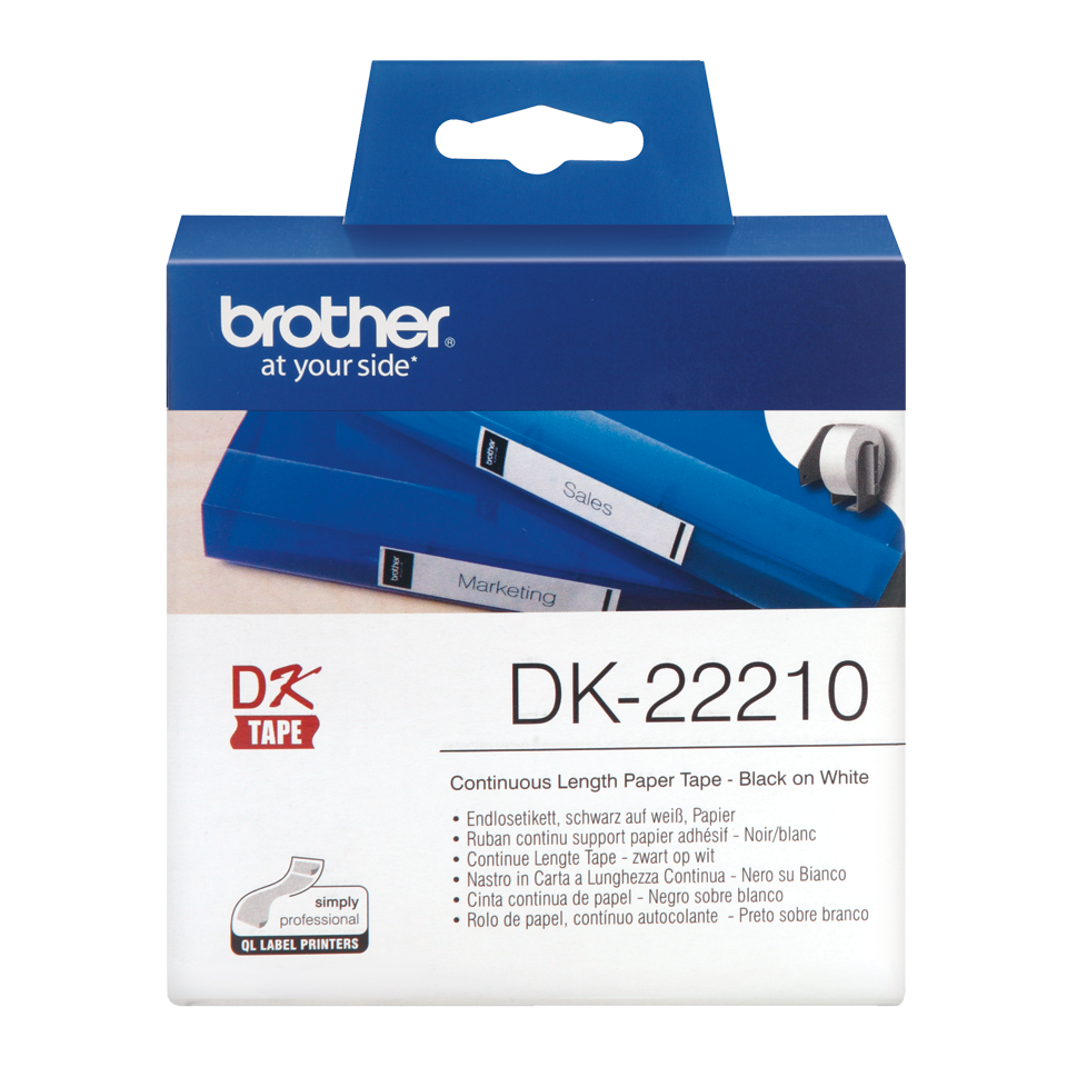 Brother	adress-Etiketten Dk-22210 F?r Ql-500/550	(29mm)