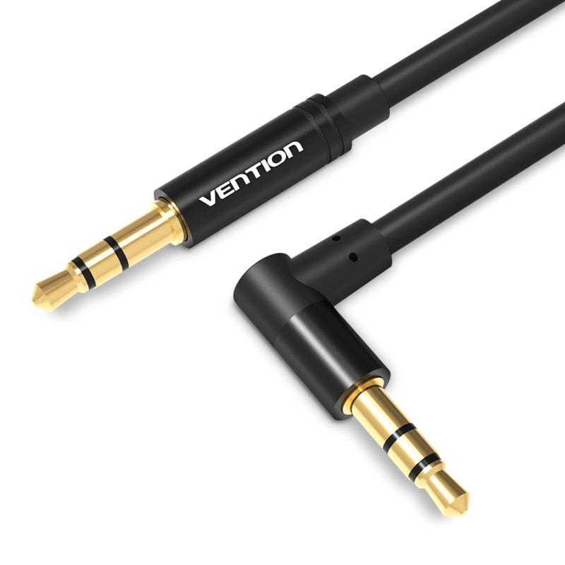 3.5mm Male To 90° Male Audio Cable 1m Vention Bakbf-T Black