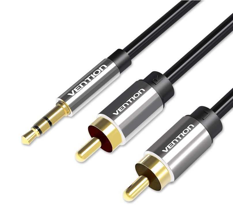 3.5mm Male To 2x Rca Male Audio Cable 3m Vention Bcfbi Black