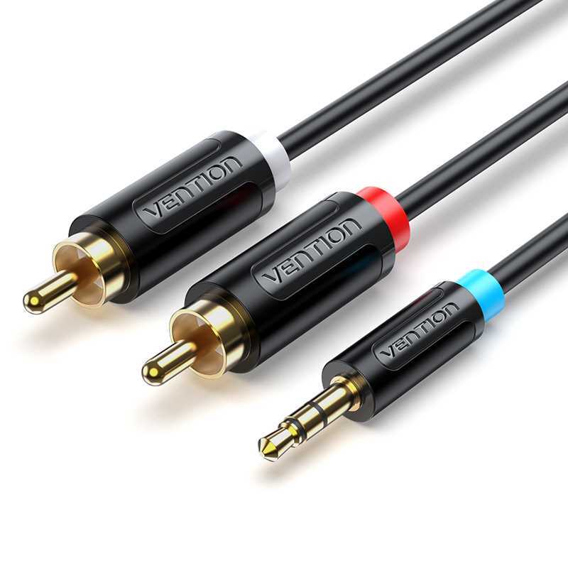 3.5mm Male To 2x Male Rca Cable 1.5m Vention Bclbg Black
