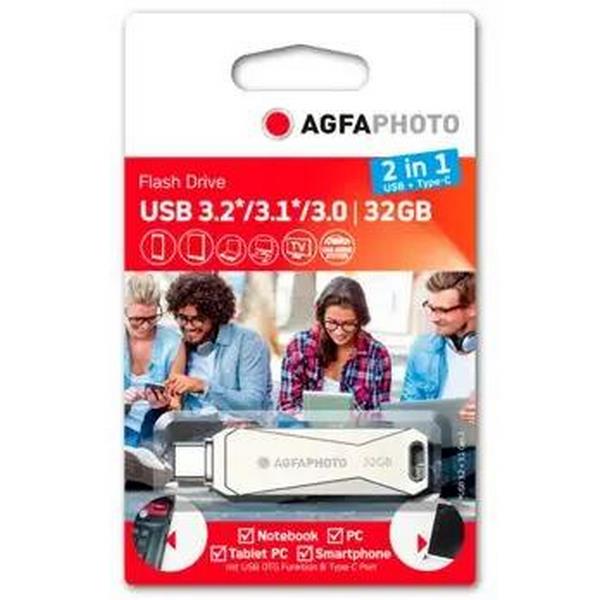 AgfaPhoto USB 3.0 2 em 1 32 GB USB-TypeC