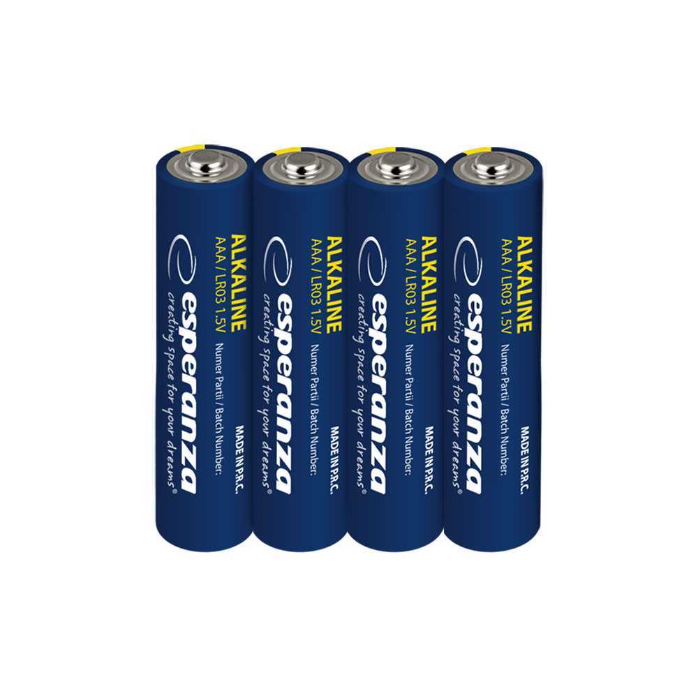 Esperanza Alkaline Batteries AAA 4pcs. Shrink Foil Wrapped