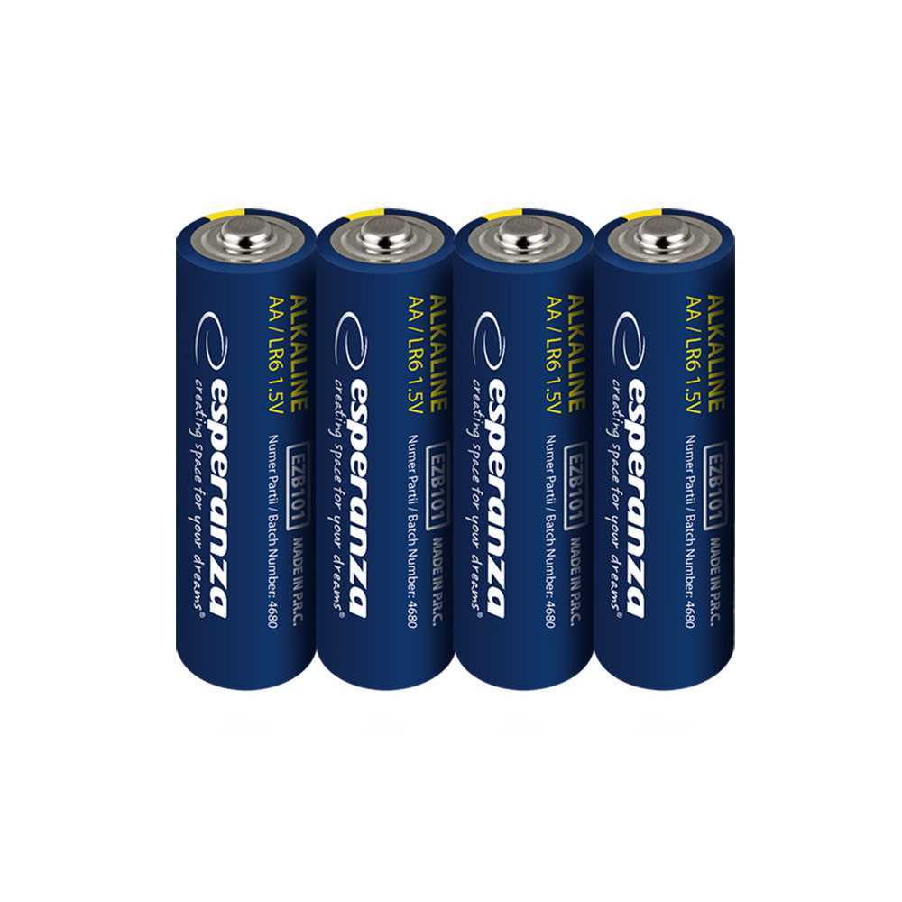 Esperanza Alkaline Batteries AA 4pcs. Shrink Foil Wrapped