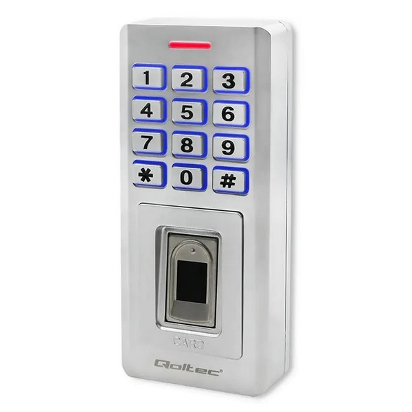 Qoltec 52447 Code Lock Oberon With Fingerprint Reader | Rfid | Code | Card | Key Fob | Doorbell | Ip
