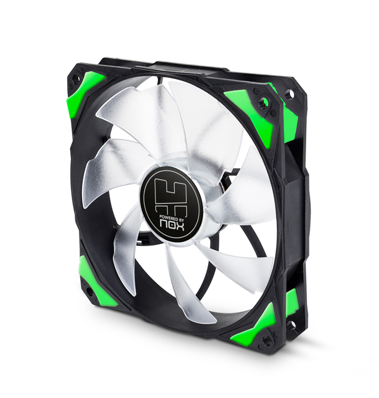 Nox H-Fan LED Carcasa Del Ordenador Ventilador 12 Cm Negro, Verde, Blanco