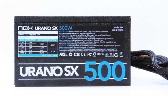 Fuente Alimentacion Nox Urano Sx500 500w Atx Negro