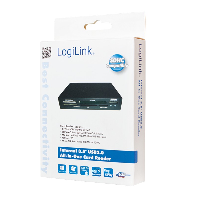 Card Reader Interno Logilink Cr0012 com Porta Usb.