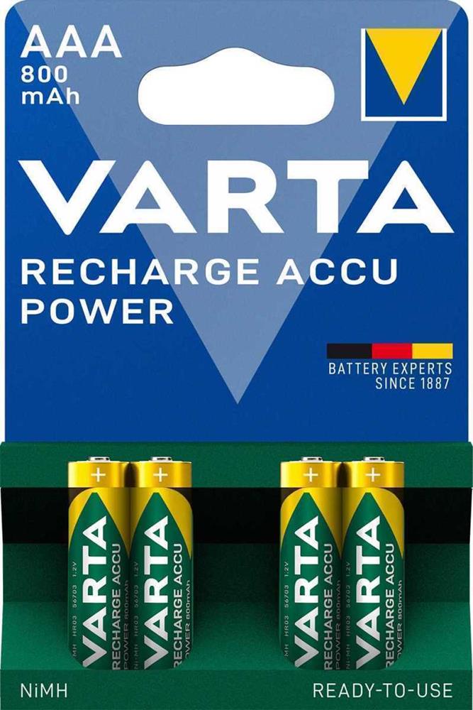 Varta Akku Recharge Power    AAA Hr03  800mah           4st.