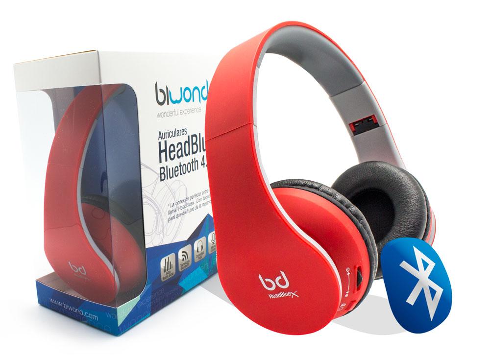 Auricular Headbluex Bluetooth 4.0 Biwond Vermelho