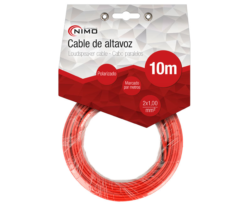 Cabo de Coluna 2x1.0mm² Preto/Vermelho 10m