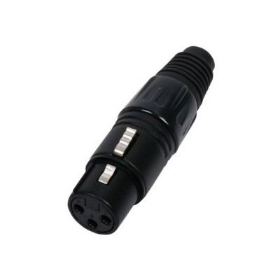 Ficha Xlr Femea 3 Pinos Niquel Bicolor