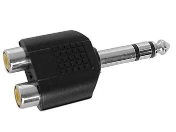 Rca Dual F&ecirc;mea para Jack Stereo Macho 6.35mm