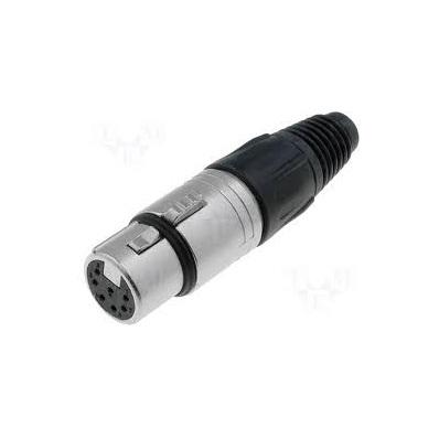 Ficha Xlr Femea 7 Pinos Niquel Neutrik