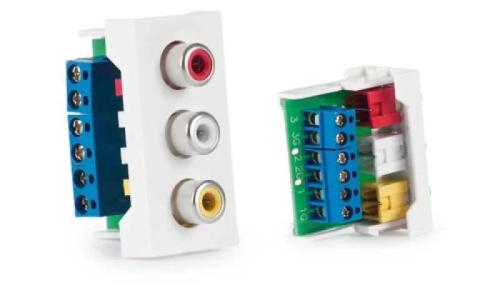 1/2 Painel de Liga&ccedil;&atilde;o. 3 X Rca. 22,5 X 45 X 33,3 Mm de Profundidade