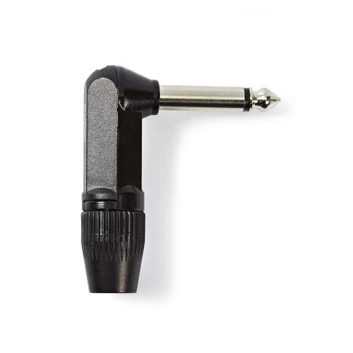 Ficha Jack 6.35mm Macho 90&ordm; Preto