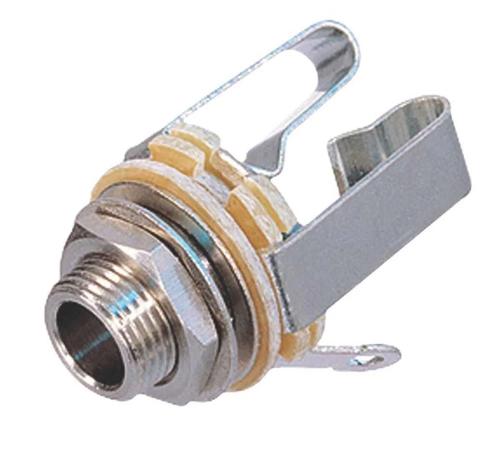 Conector Mono 6.35 Mm Hembra Metal Plata