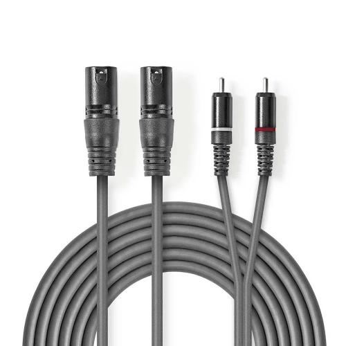 Cabo De &Aacute;udio Xlr  2x Xlr 3 Pinos Macho - 2x Mac.