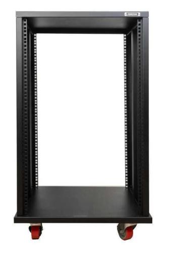 M&oacute;vel Rack 19" Met&aacute;lico 18 U. Rodas com Trav&atilde;o. Frente/Fundo Livre. Profundidade &Uacute;til 45 Cm.