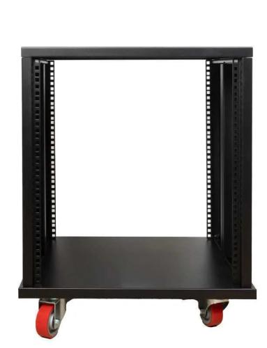 M&oacute;vel Rack 19" Met&aacute;lico 12 U. Rodas com Trav&atilde;o. Frente/Fundo Livre. Profundidade &Uacute;til 45 Cm.