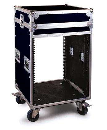 M&oacute;vel Rack Flight Case 19" 12 U. Compartimento Superior. Tampa Superior com Fecho Herm&eacute;tico. Frente/