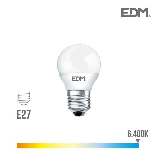 L&acirc;mpada Esf&eacute;rica LED E27 7w 600lm 6400k Luz Fria &Oslash;4,5x8,2cm Edm