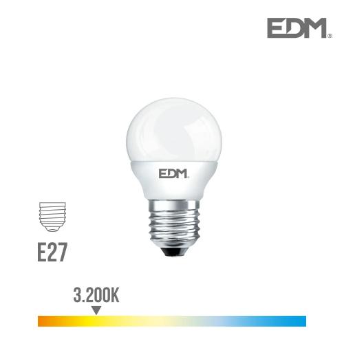 L&acirc;mpada Esf&eacute;rica LED E27 7w 600lm 3200k Luz Quente &Oslash;4,5x8,2cm Edm