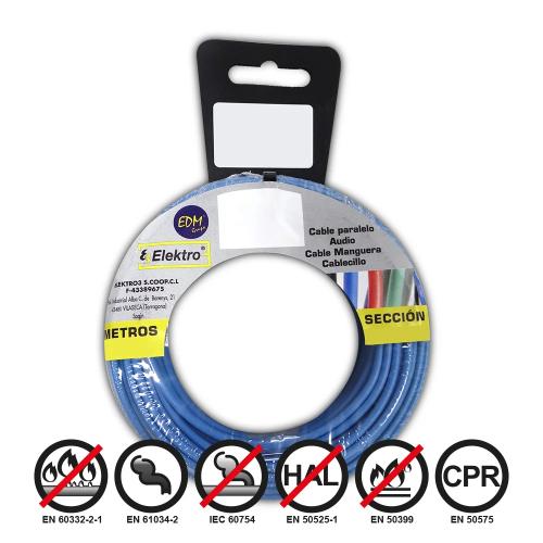 Rolo de Cabo Flex&iacute;vel 2,5mm Azul Livre de Halog&eacute;neos 5m
