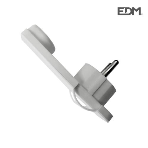 Ficha Schuko Extra Plana 10/16a T/Tl 4,8mm (Retractilado) Branca
