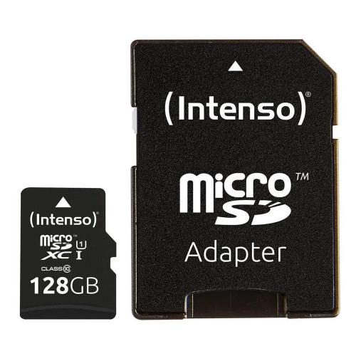 Cart&atilde;o de Mem&oacute;ria Micro Sd com Adaptador Intenso 34234 Uhs-I Xc Premium Preto 128 Gb 