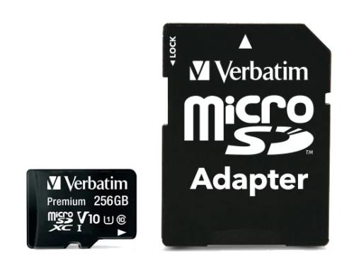 Sd Microsd Card 256gb Verbatim Sdxc Premium Class10 + Adapte Retail