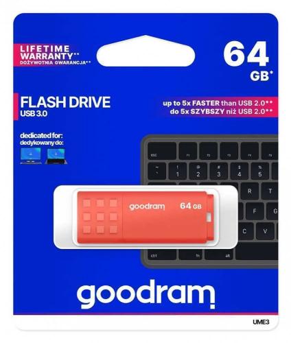 Goodram Ume3-0640o0r11 Usb Flash Drive 64 Gb Usb Type-A 3.2 Gen 1 (3.1 Gen 1) Orange