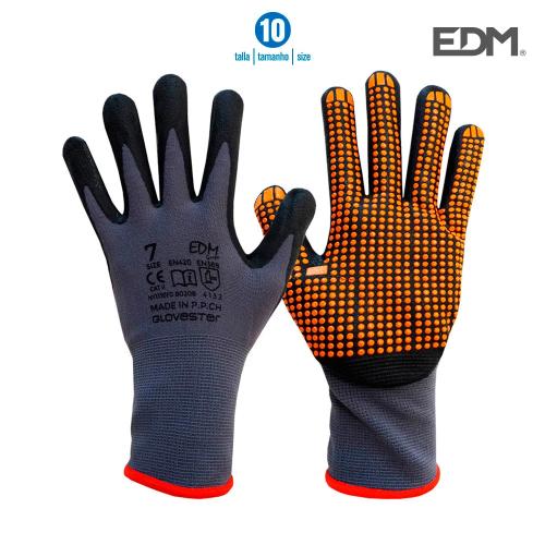 Luvas De Nylon Com Pontos De Nitrilo T10