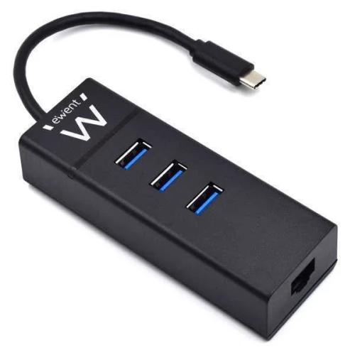 EWENT HUB USB-C 3 PORT+ 1 PORT GIGABIT LAN USB PO.