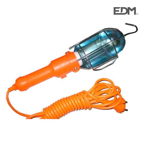 L&acirc;mpada Port&aacute;til com Gancho e Interruptor Met&aacute;lico. E-27 (Cabo de 5m)