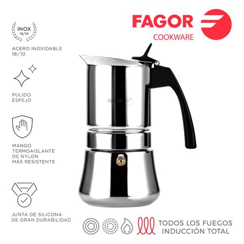 Cafeteira Inox Etnica 4t Inox 18/10 Fagor