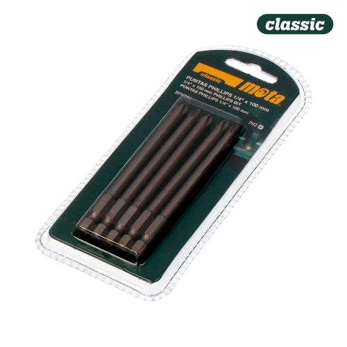 Pack 5 Pontas Bit Ph 2x90mm 1/4 A&ccedil;o Bph290