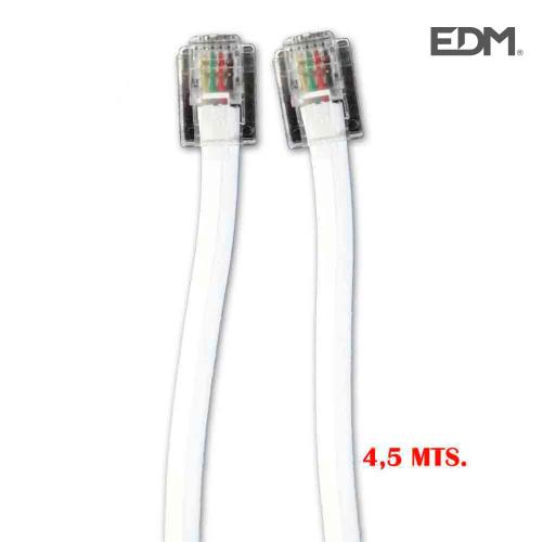 Prolongador de Telefone 4,5m 4 Vias Macho-Macho E.