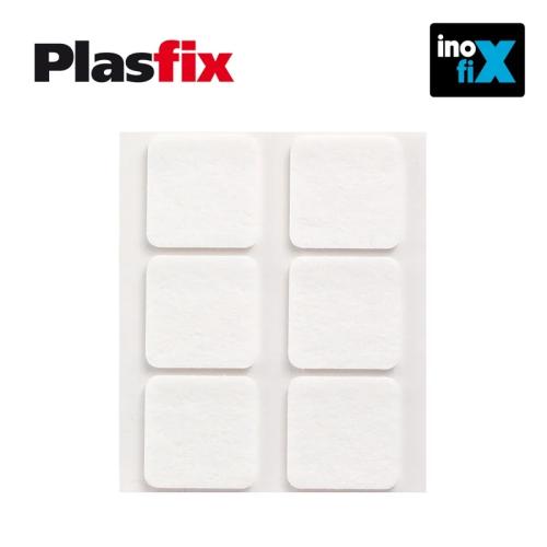 Pack 6 Feltros Adesivos Sinteticos Brancos 31x31mm Plasfix Inofix