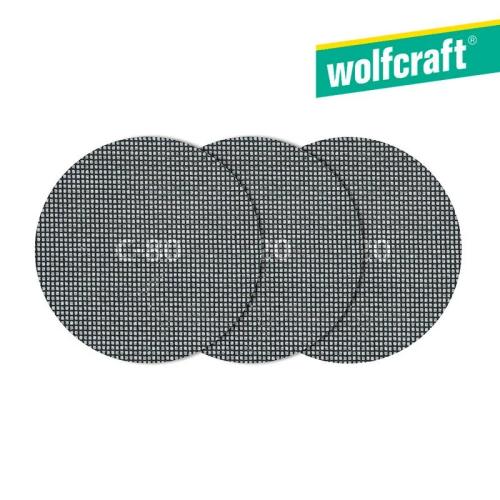 Pack 5 Tecidos de Rede Aderentes Carburo de Silicio Grao 80,120,220 &Oslash;125mm 8464000 Wolfcraft