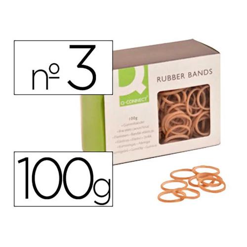 El&aacute;sticos Q-connect 100gr. N&ordm;3 30x2mm