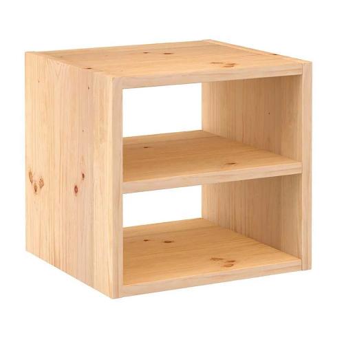 Estante Modular 1 Cubo + Prateleira Interm&eacute;dia Dinamic Pinho Maci&ccedil;o 36,2x33x36,2cm Astigarraga