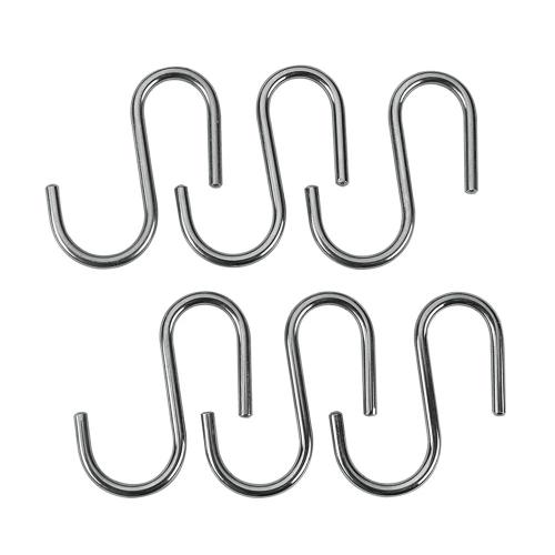 Kit 6 Ganchos "S" Lonardo Cromados 6,5cm Metaltex
