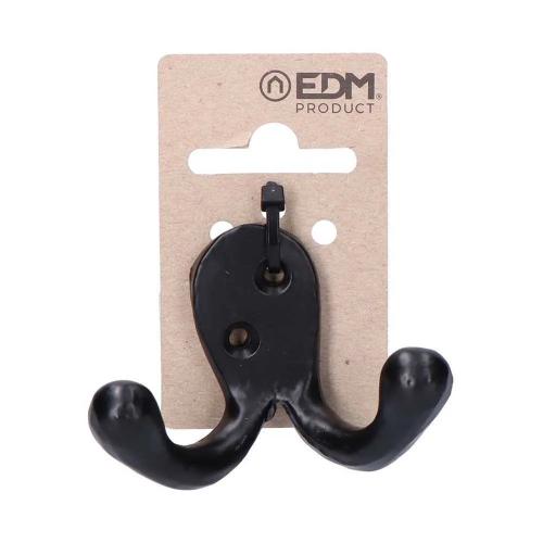 Suporte de Forjagem Preto Duplo em Cart&atilde;o de Suspens&atilde;o Edm