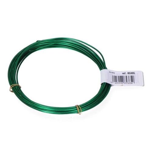 Pack 1un Rolo de Arame de Alum&iacute;nio 1,5mm 5m Verde