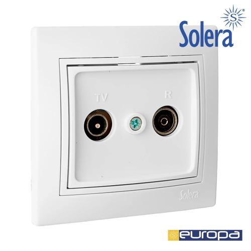 Tomada de Sinal para Tv e R&aacute;dio Cor Branco Monobl.