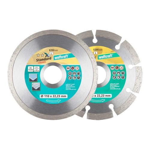 Conjunto de Discos de Corte de Diamante &Oslash;110mm de 2 Pe&ccedil;as Wolfcraft